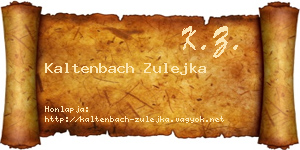 Kaltenbach Zulejka névjegykártya